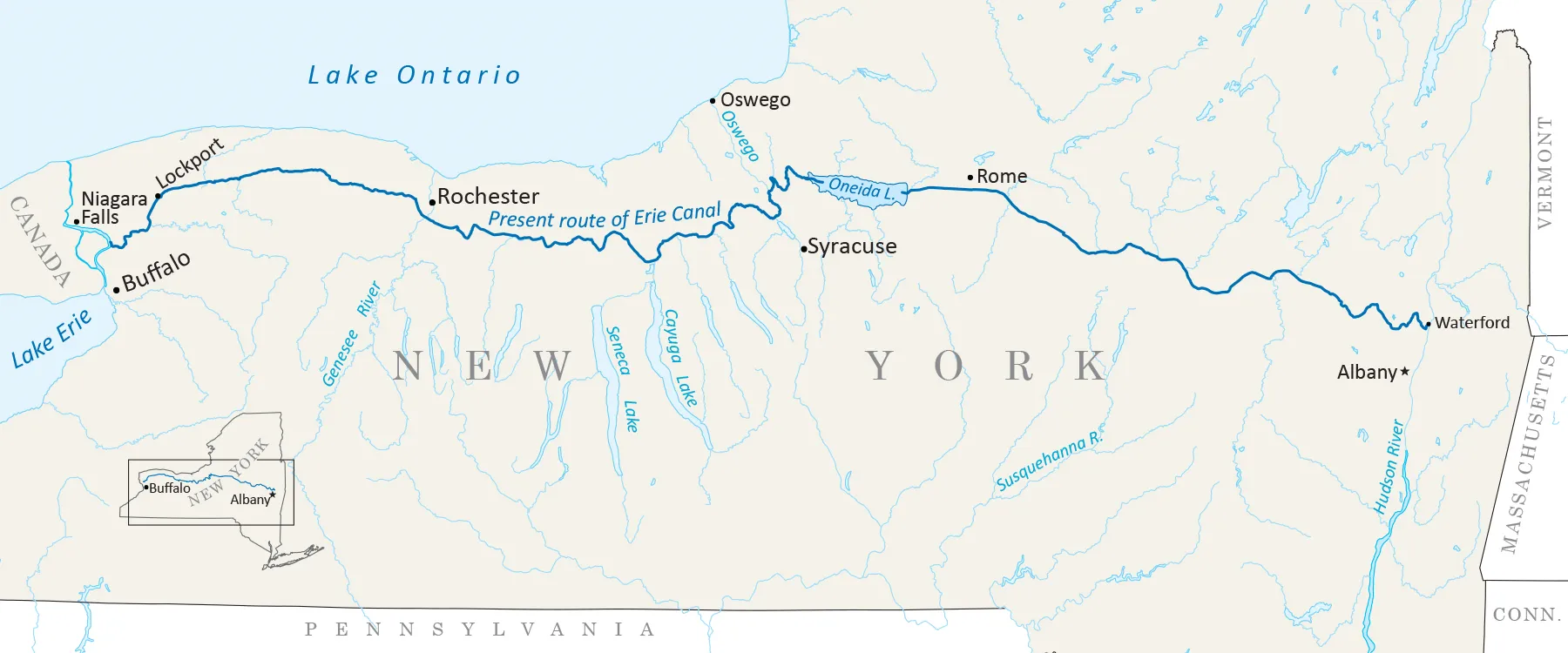 Map of the Erie Canal