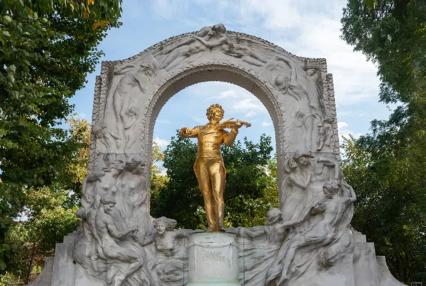 Golden Statue of Johann Strauss II