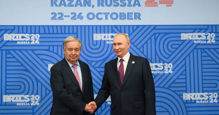 BRICS 2024 Vladimir Putin and Antonio Guterres